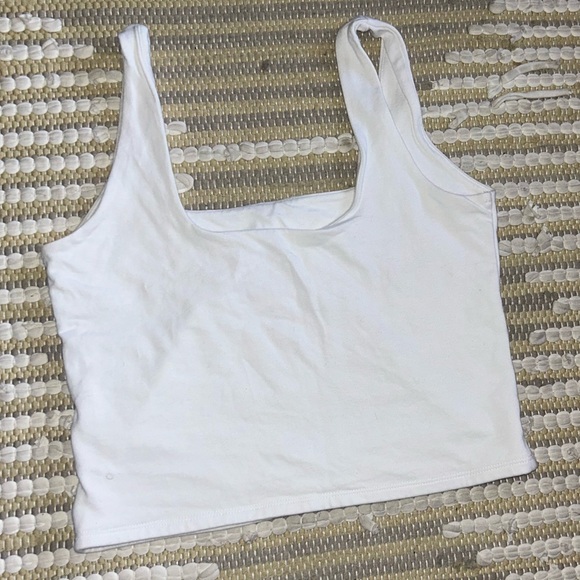 Square Neck White Cropped Tank - Picture 4 of 5